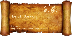 Horti Gordon névjegykártya